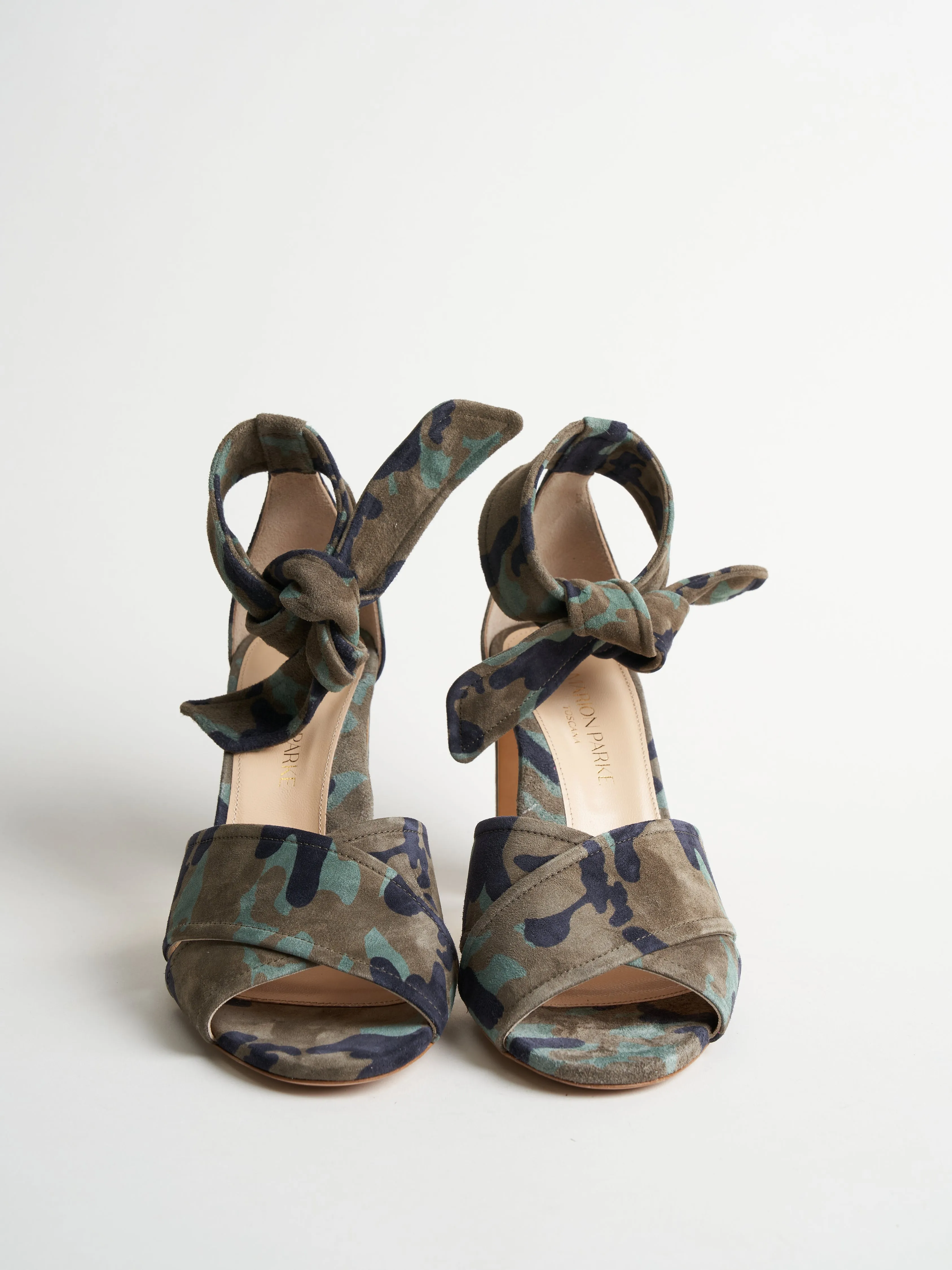 leah suede 85mm heel - camo