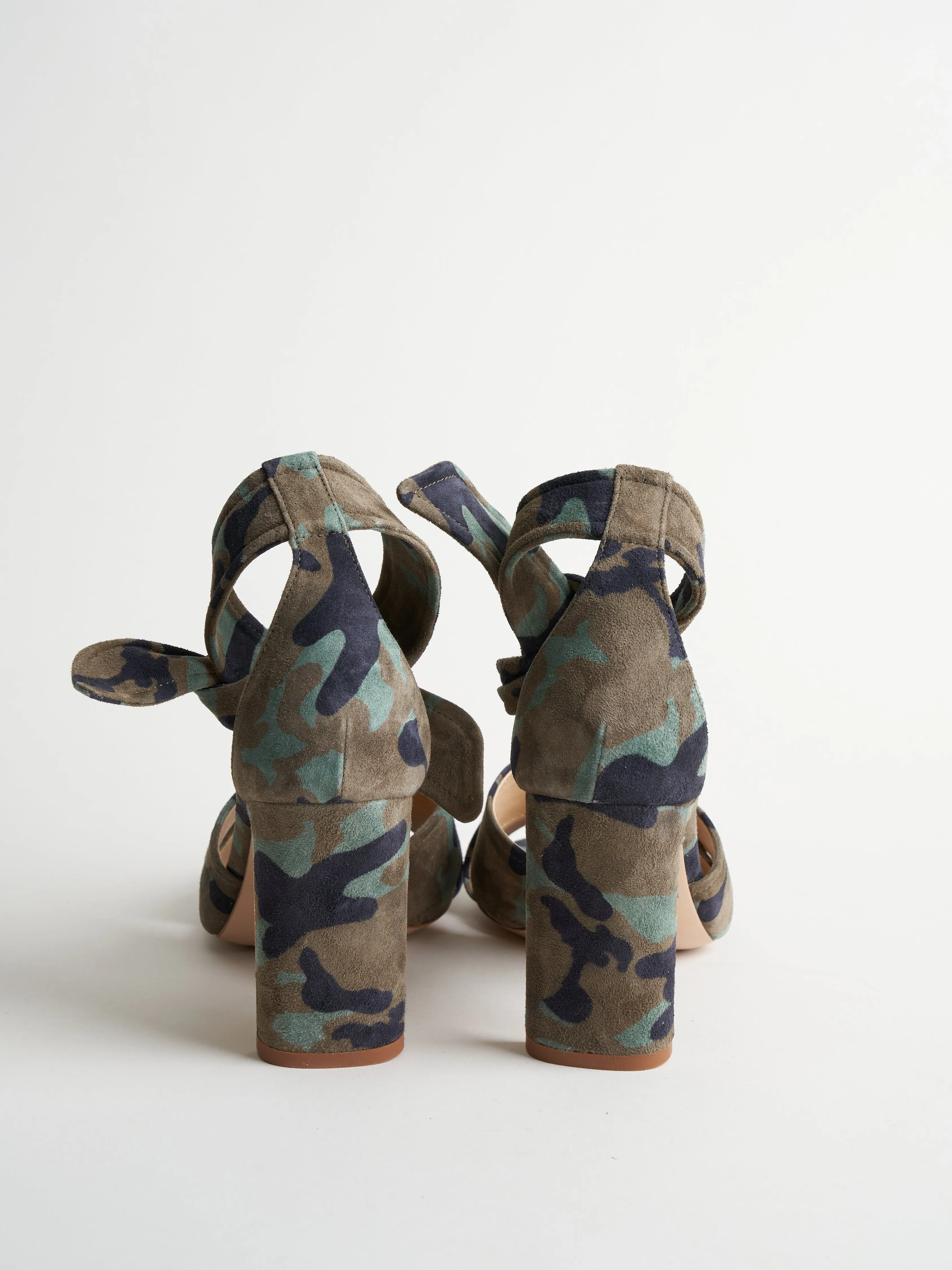 leah suede 85mm heel - camo