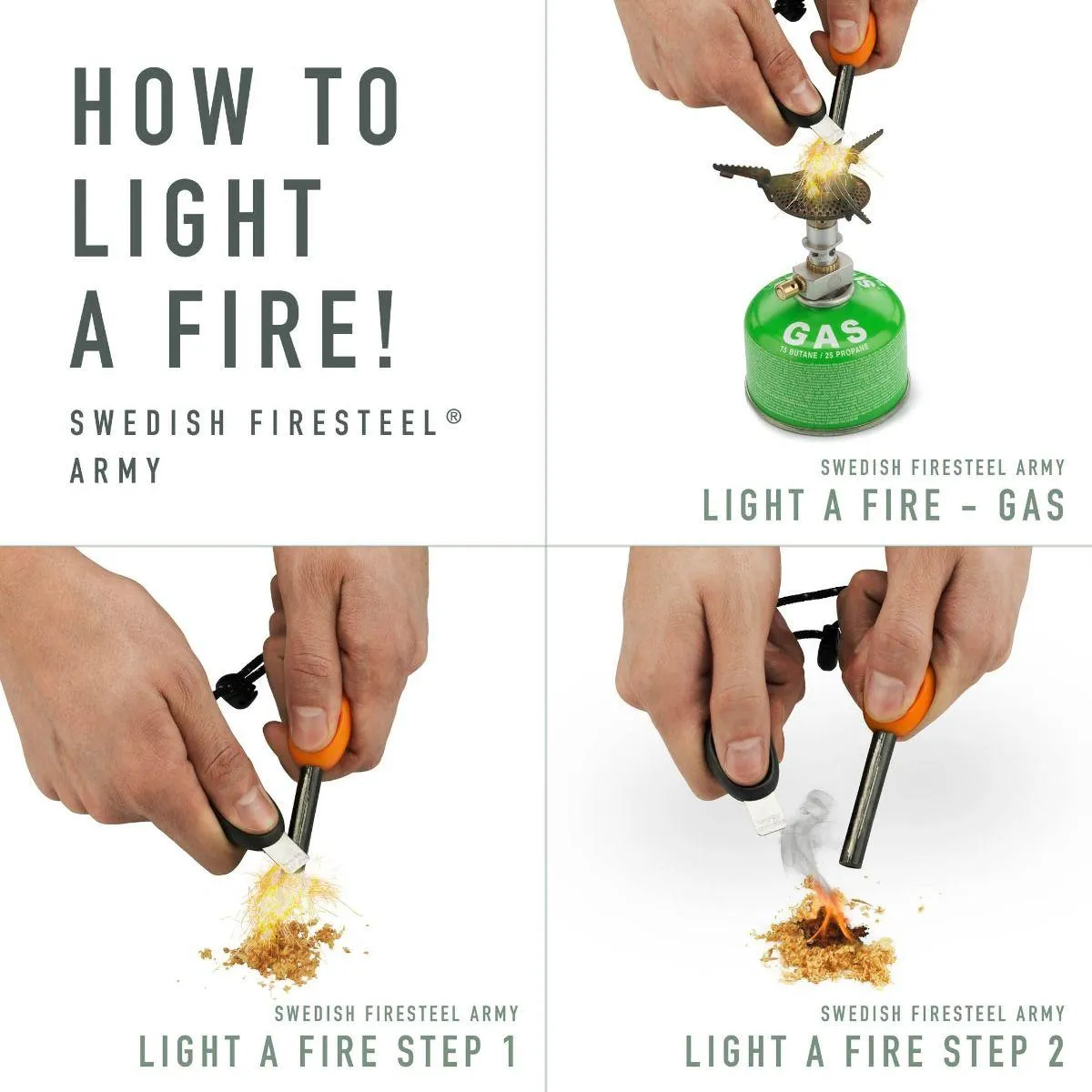 Light My Fire Swedish FireSteel BIO army 2in1 Cocoshell