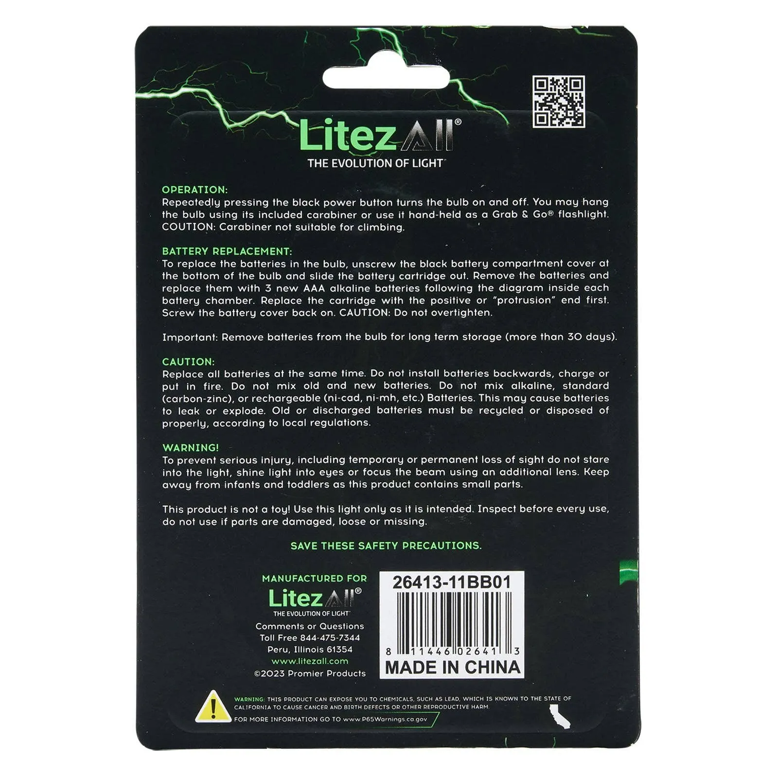 LitezAll PortaBulb® with Carabiner -ALL SALES FINAL