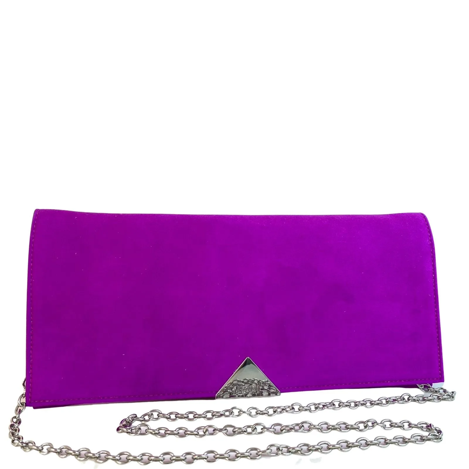 Lodi Suede Clutch Bag - Fuchsia Pink