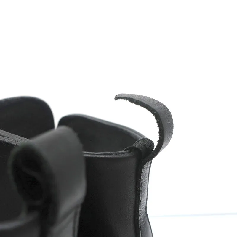 Maje Buckled Ankle Boots Black Studded Leather Size 37 Biker Boots