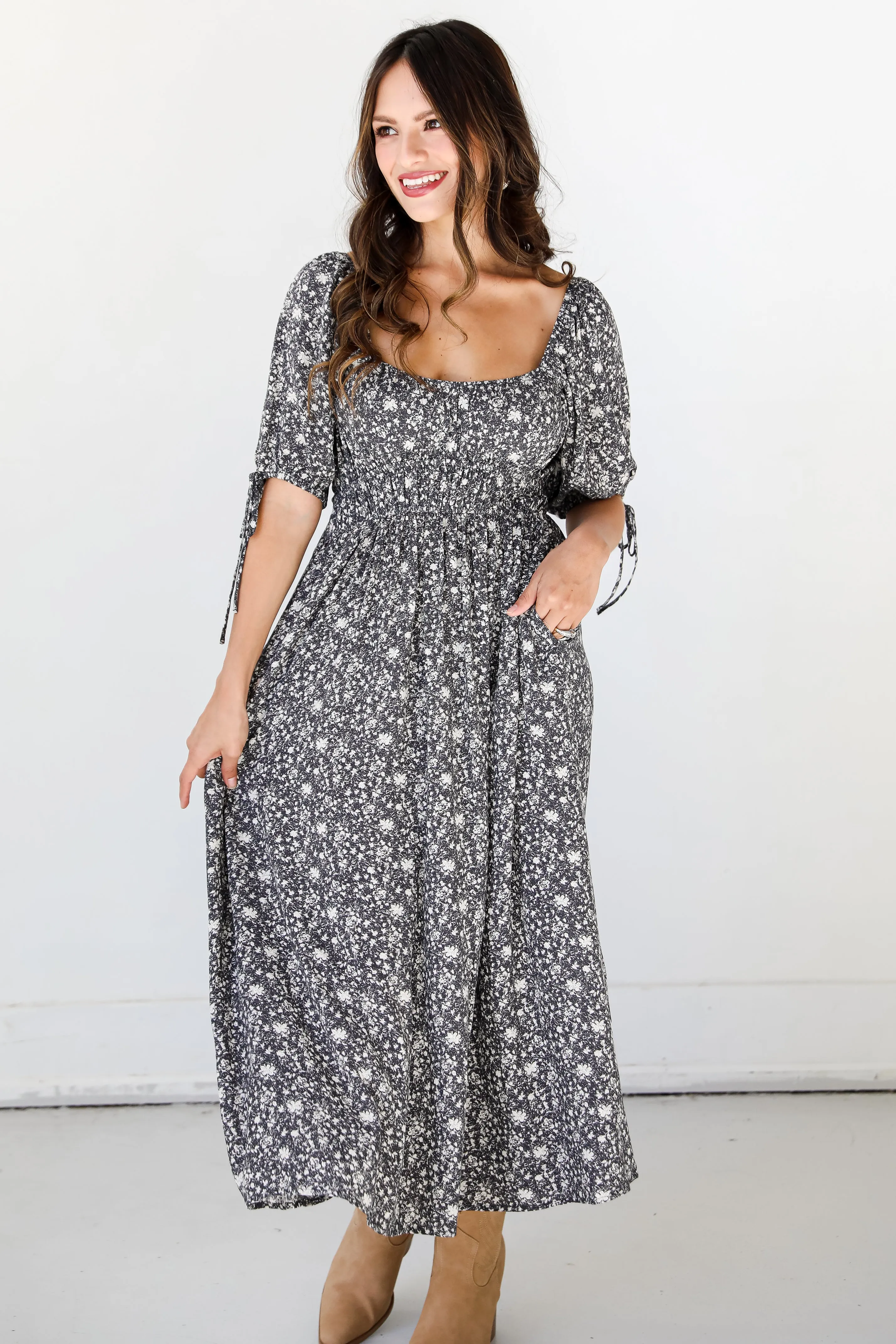 Make It Mesmerizing Floral Midi Dress