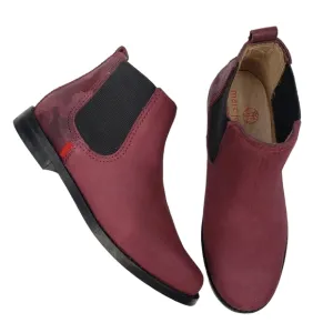 Marc Joseph | New Burgundy Leather Camo Heel Ankle Booties Girl's Size 11.5