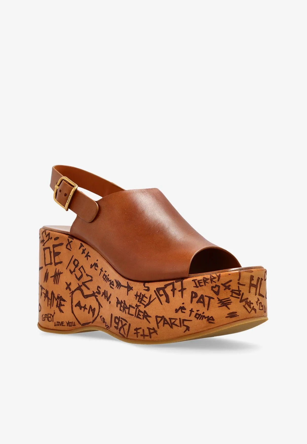 Maxime 130 Leather Wedge Sandals