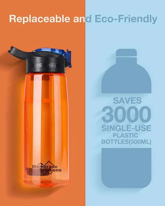 Membrane Solutions - Life Straw Water Bottle - Orange Type - Q8OVL
