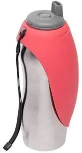 Messy Mutts Travel Bottle With Silicone Flip Up Bowl