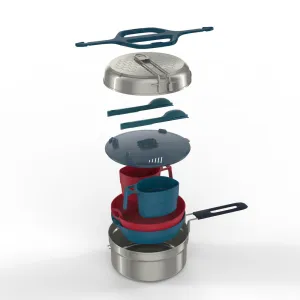 MH500 stainless stell 2-person camping cooking set   non-stick coating, 2.1 l