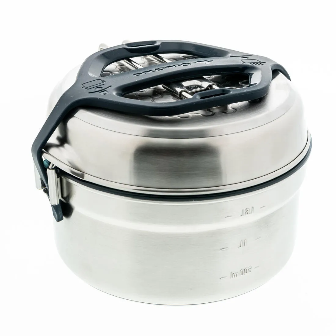 MH500 stainless stell 2-person camping cooking set   non-stick coating, 2.1 l