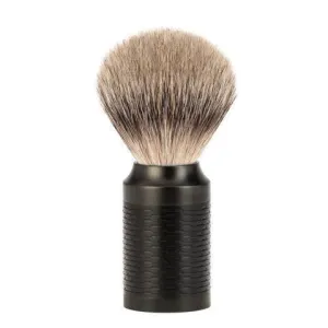 MÜHLE ROCCA Shaving Brush, Silvertip Badger, Black Stainless Steel