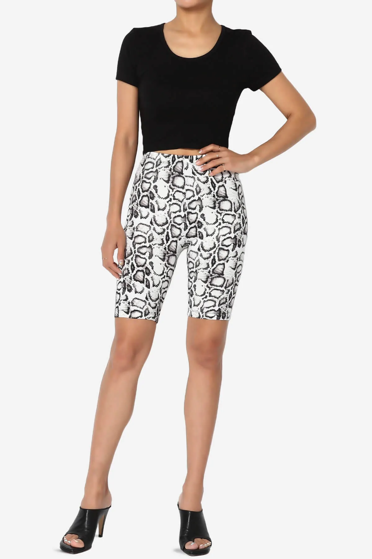 Michigan Python Print Microfiber Bike Short Leggings