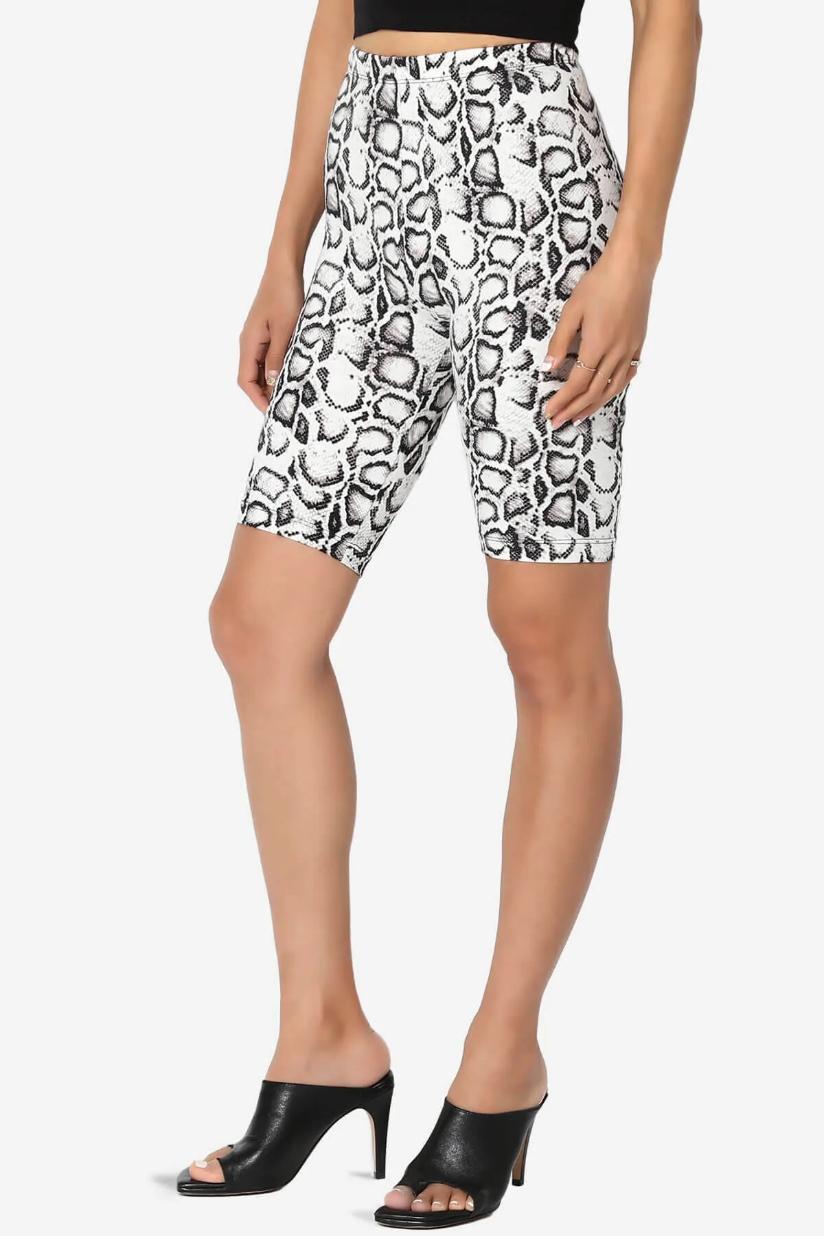 Michigan Python Print Microfiber Bike Short Leggings
