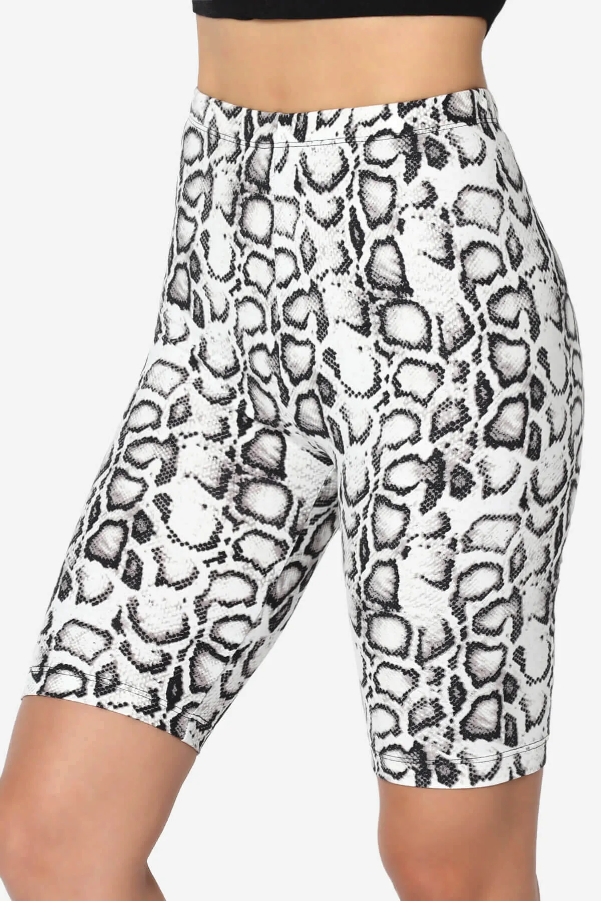 Michigan Python Print Microfiber Bike Short Leggings