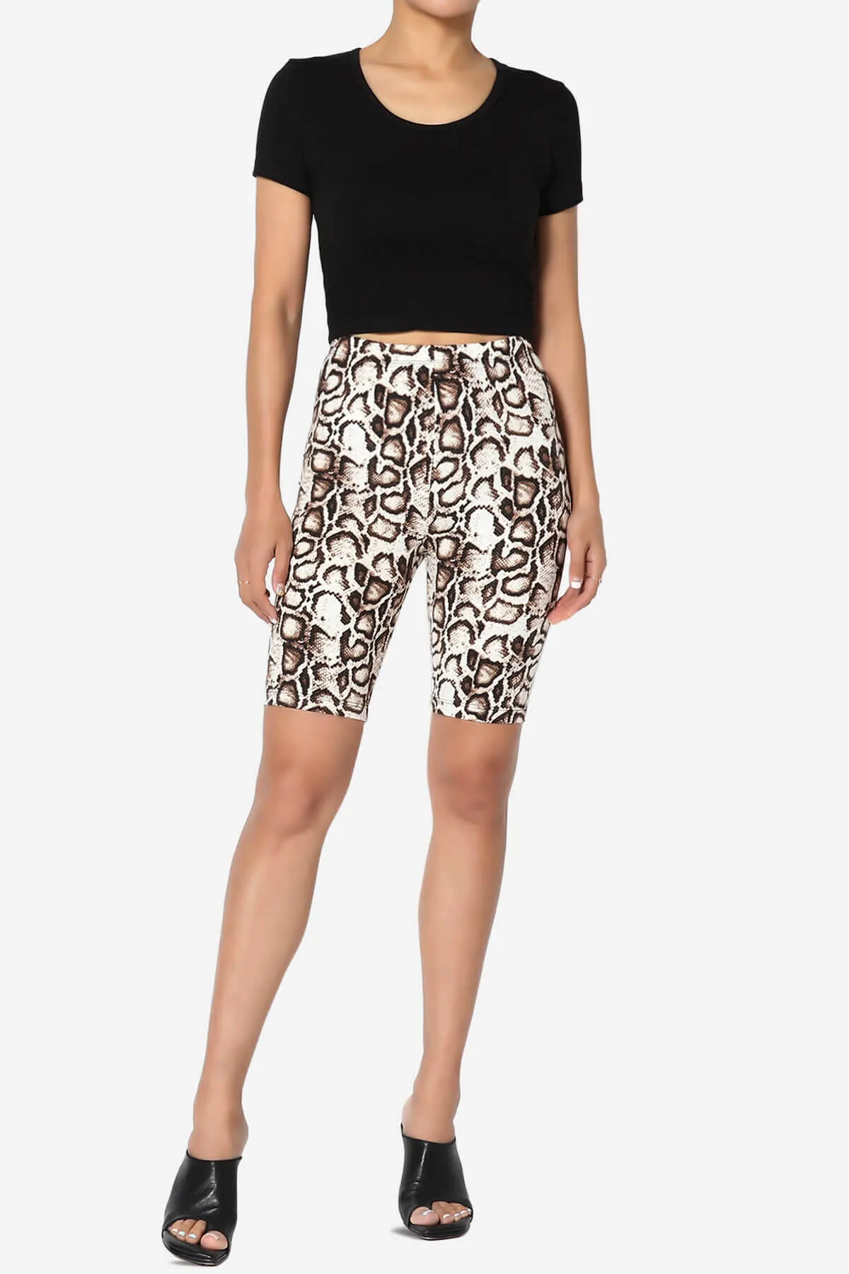 Michigan Python Print Microfiber Bike Short Leggings
