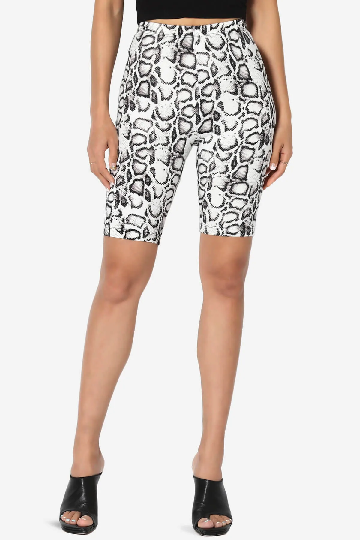 Michigan Python Print Microfiber Bike Short Leggings