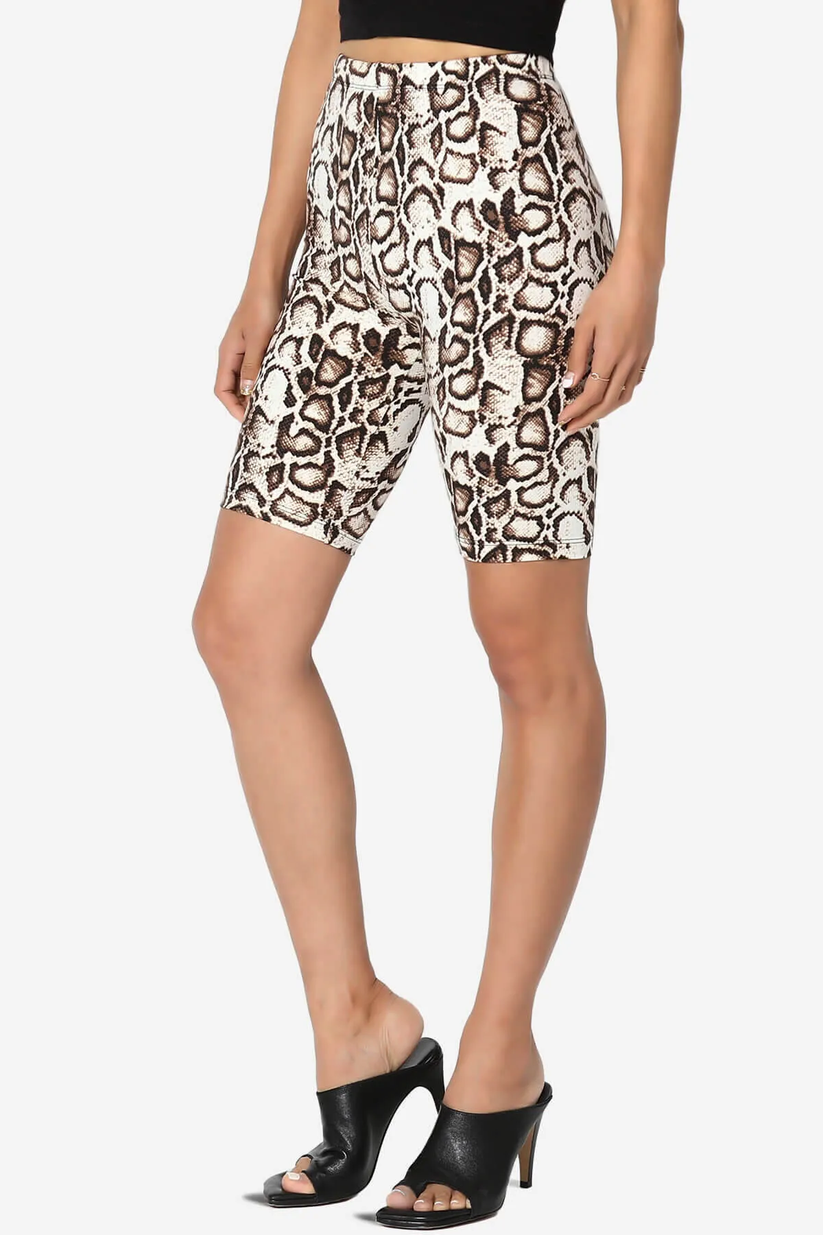 Michigan Python Print Microfiber Bike Short Leggings