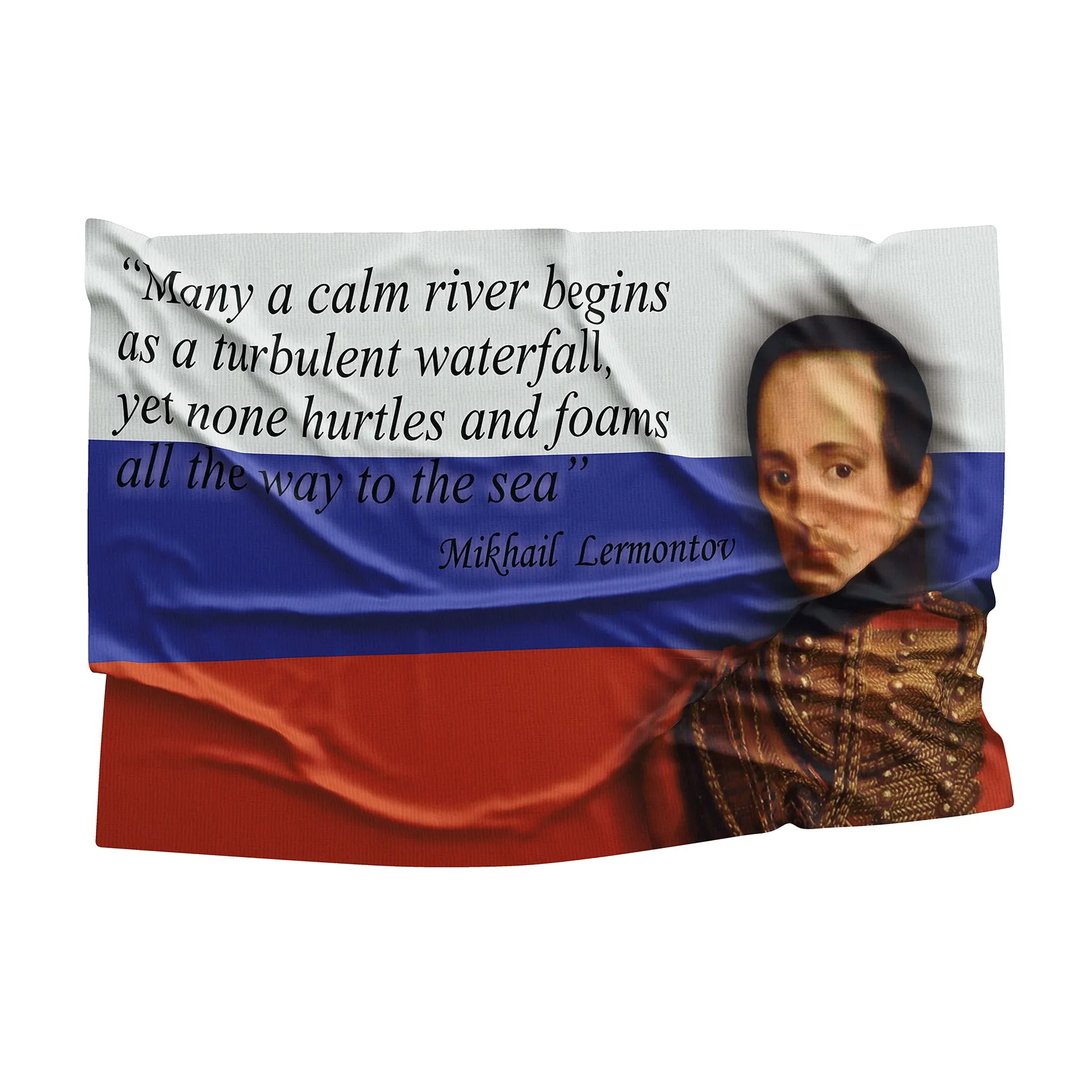 Mikhail Lermontov Russian Writer Poet Flag Banner