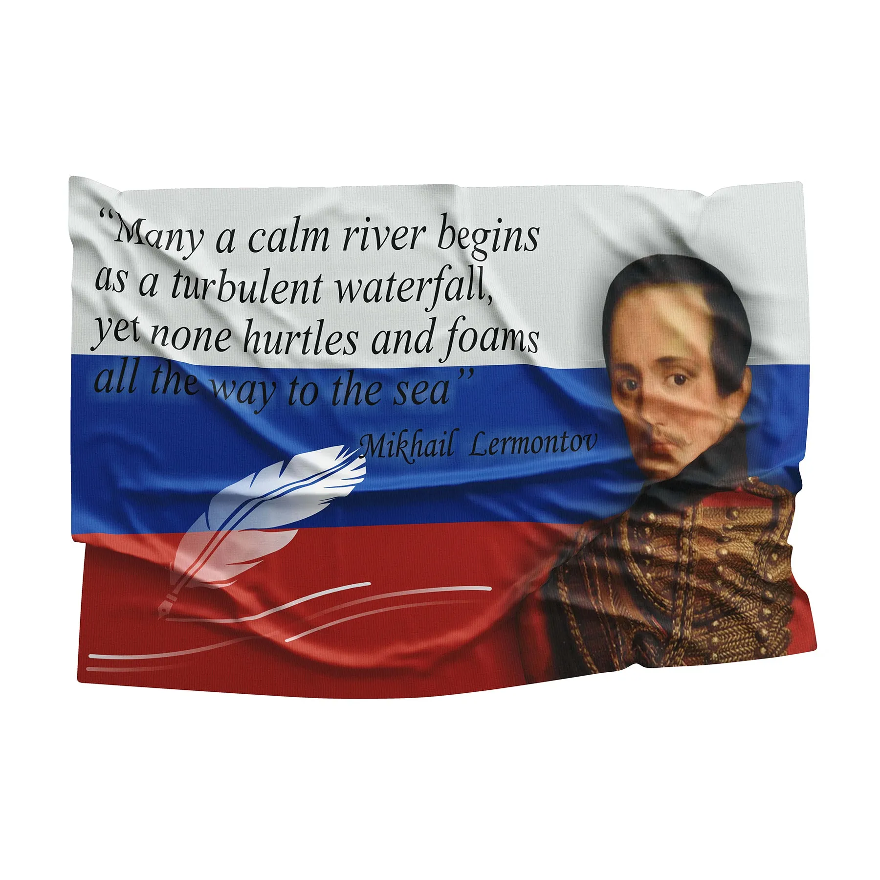 Mikhail Lermontov Russian Writer Poet Flag Banner