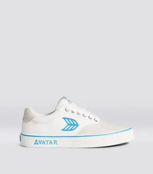 NAIOCA PRO AVATAR Vintage White Suede Off-White Canvas Blue Logo Sneaker Women