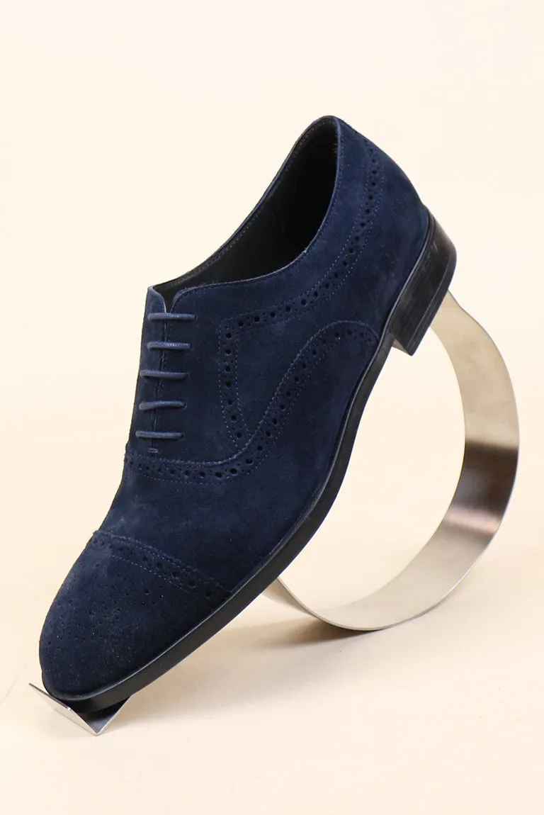 Navy Suede With Detailing