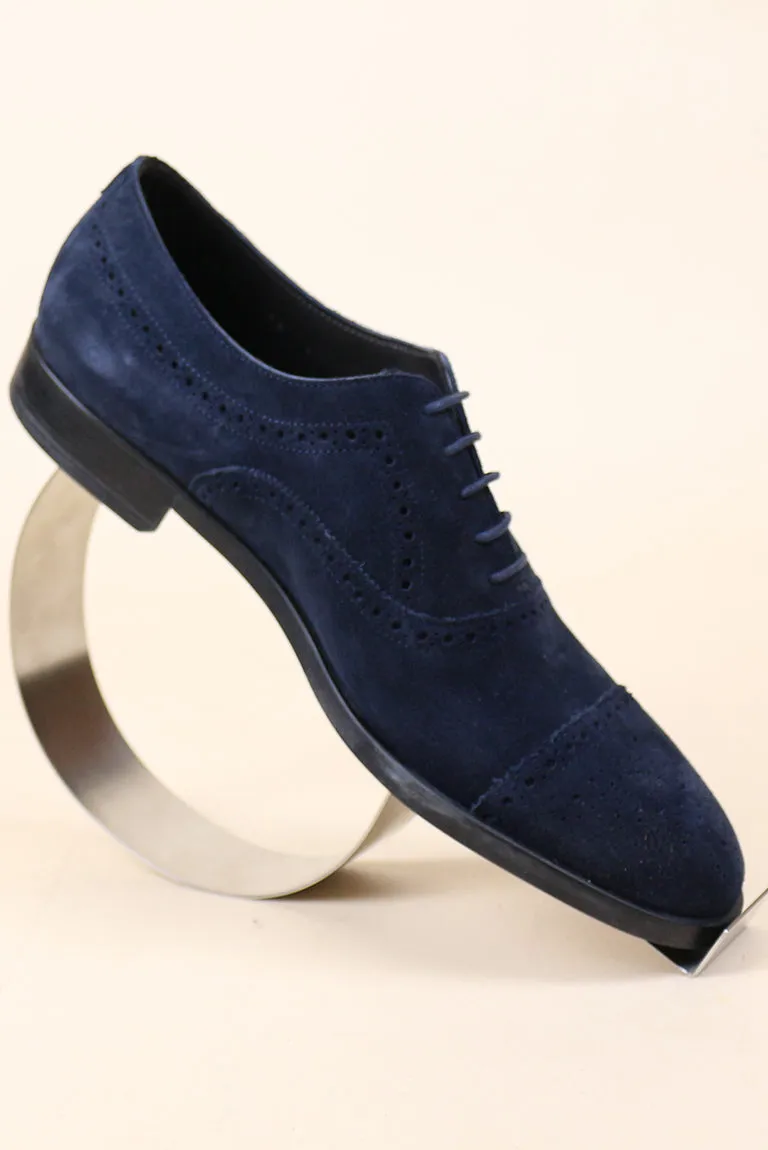 Navy Suede With Detailing
