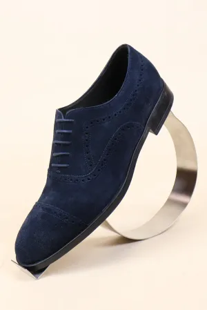 Navy Suede With Detailing