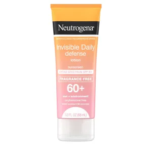 Neutrogena Invisible Daily Defense Sunscreen Lotion Broad Spectrum SPF 60  Fragrance Free