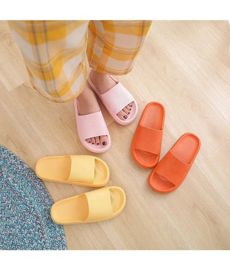 New Design Women EVA Slipper Non-slip Foam soft shoes 4cm Home Beach One piece Durable Marshmallow-like Slippers