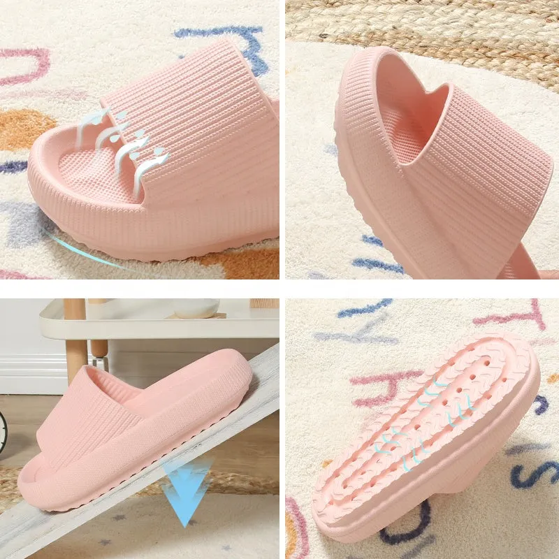 New Design Women EVA Slipper Non-slip Foam soft shoes 4cm Home Beach One piece Durable Marshmallow-like Slippers