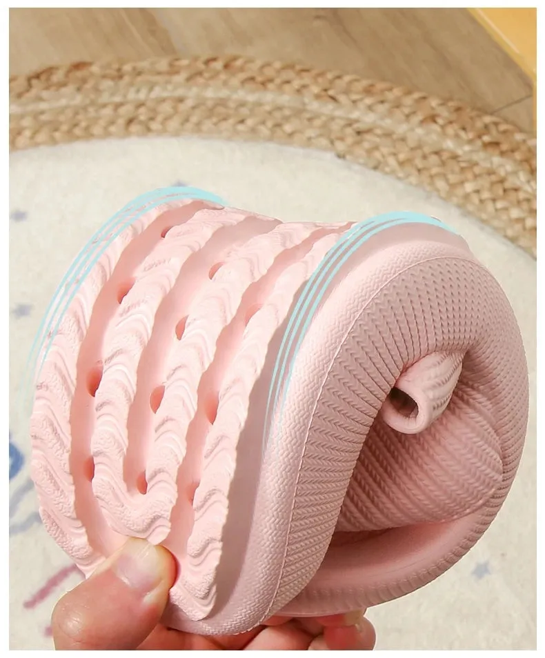New Design Women EVA Slipper Non-slip Foam soft shoes 4cm Home Beach One piece Durable Marshmallow-like Slippers