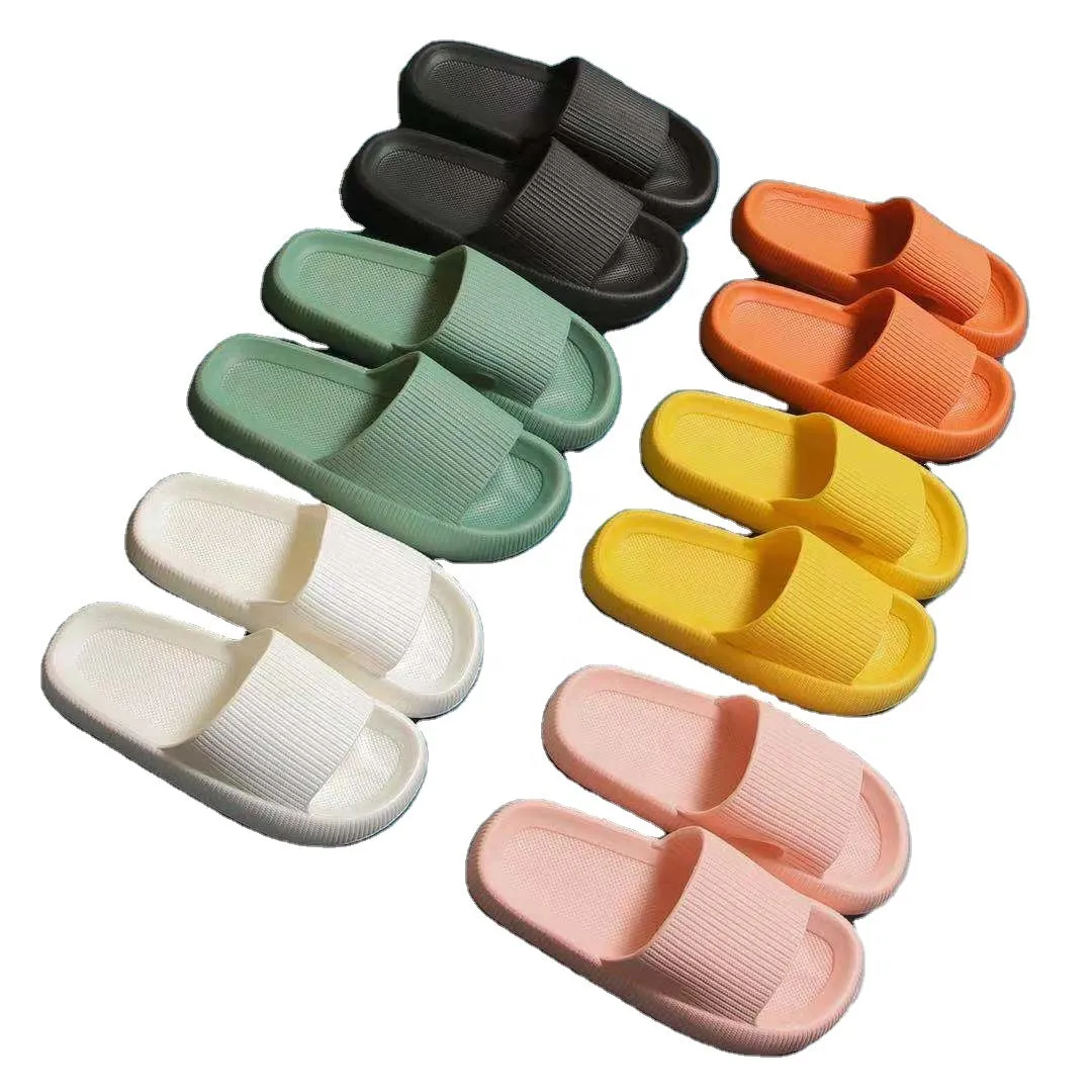 New Design Women EVA Slipper Non-slip Foam soft shoes 4cm Home Beach One piece Durable Marshmallow-like Slippers