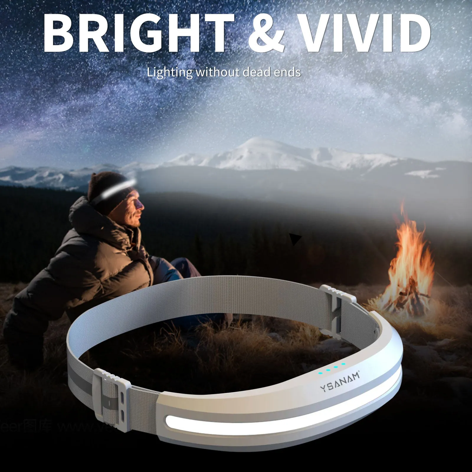 New Modern LED USB Chargeable 230 Degree 50 Square Meters Range Waterproof Hand-Free Headlight For Outdoor Explorational Adventures