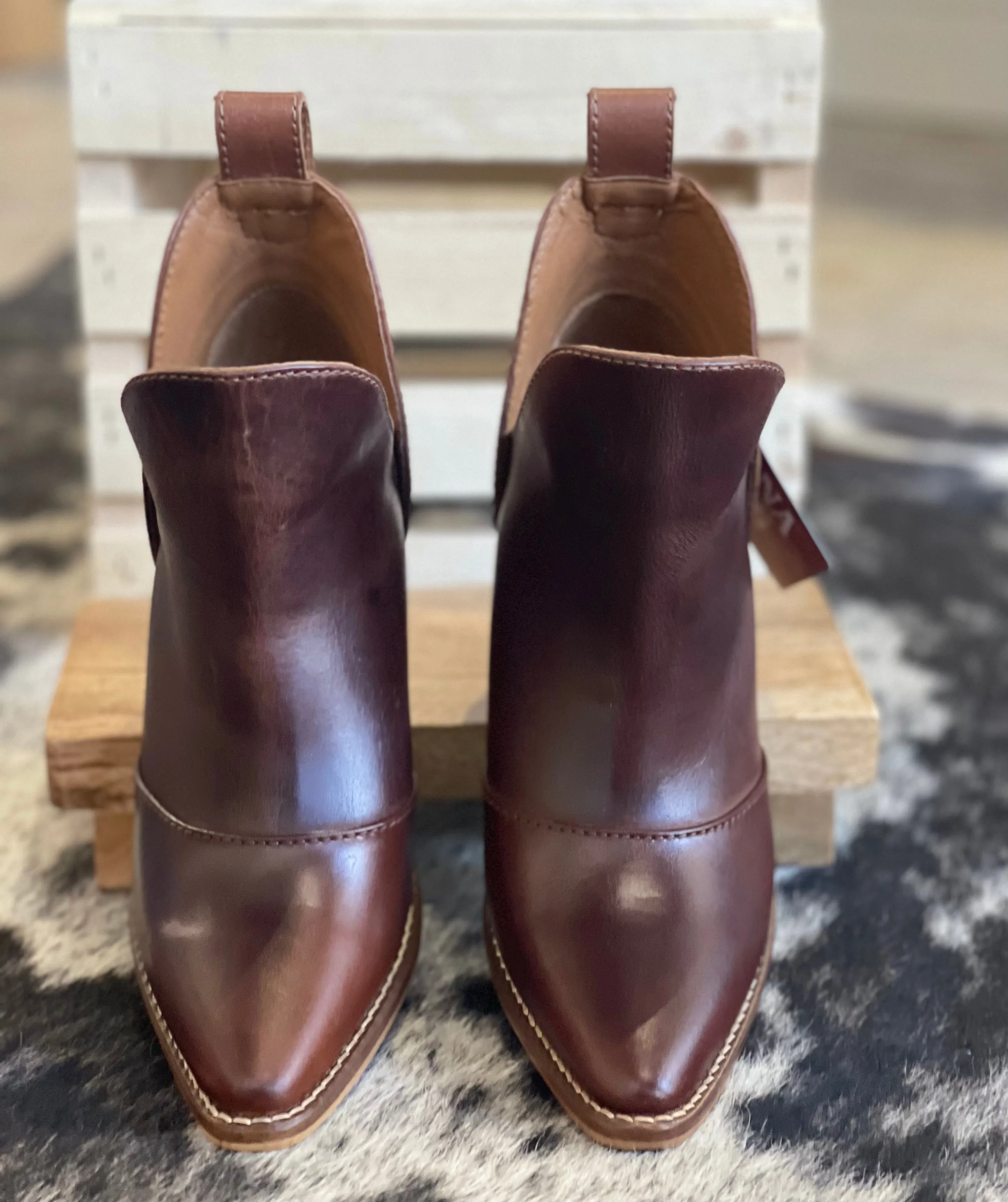 Nocona Micki Brunette SM Cowhide Booties