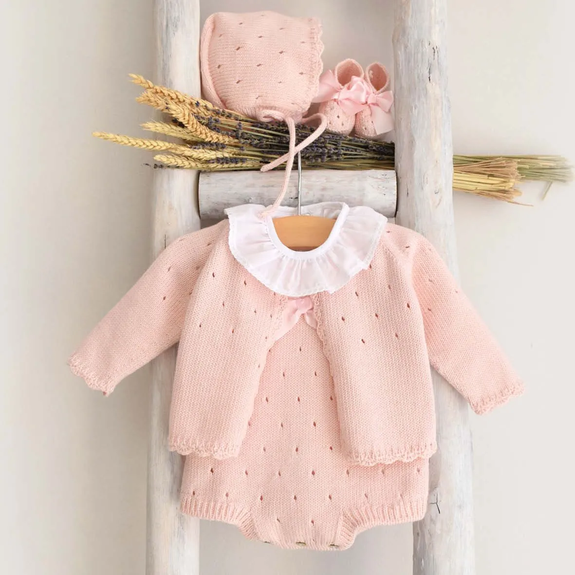 Organic cotton booties in pink