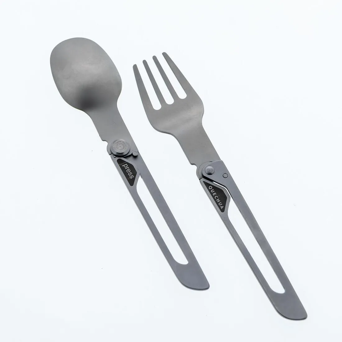 Pack of 2 Folding Cutlery Sets 900, Fork   Spoon, Stainless Steel for Camping