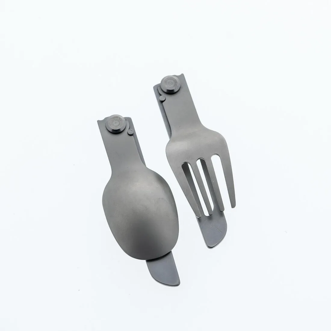Pack of 2 Folding Cutlery Sets 900, Fork   Spoon, Stainless Steel for Camping