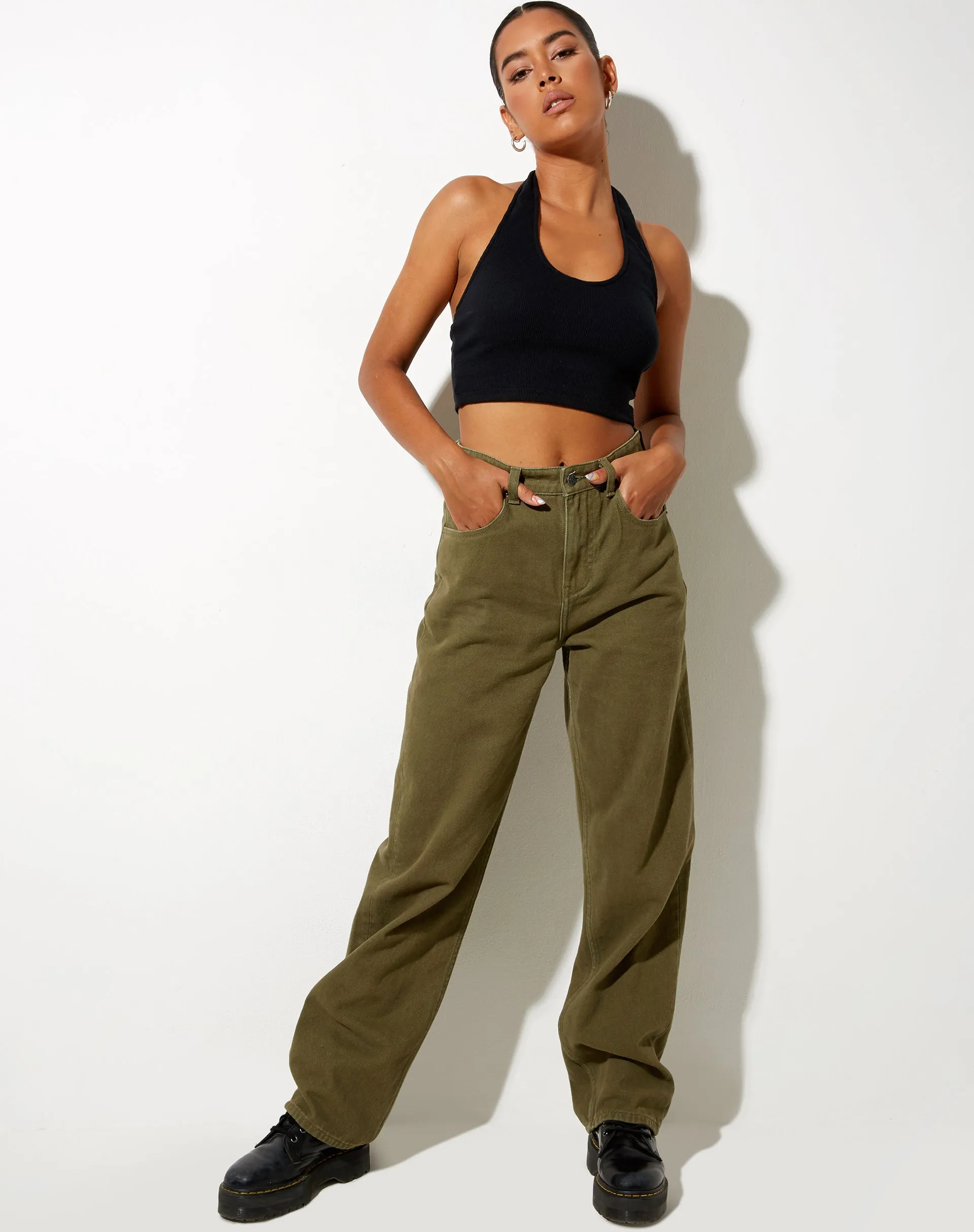 Parallel Jeans in Khaki Green