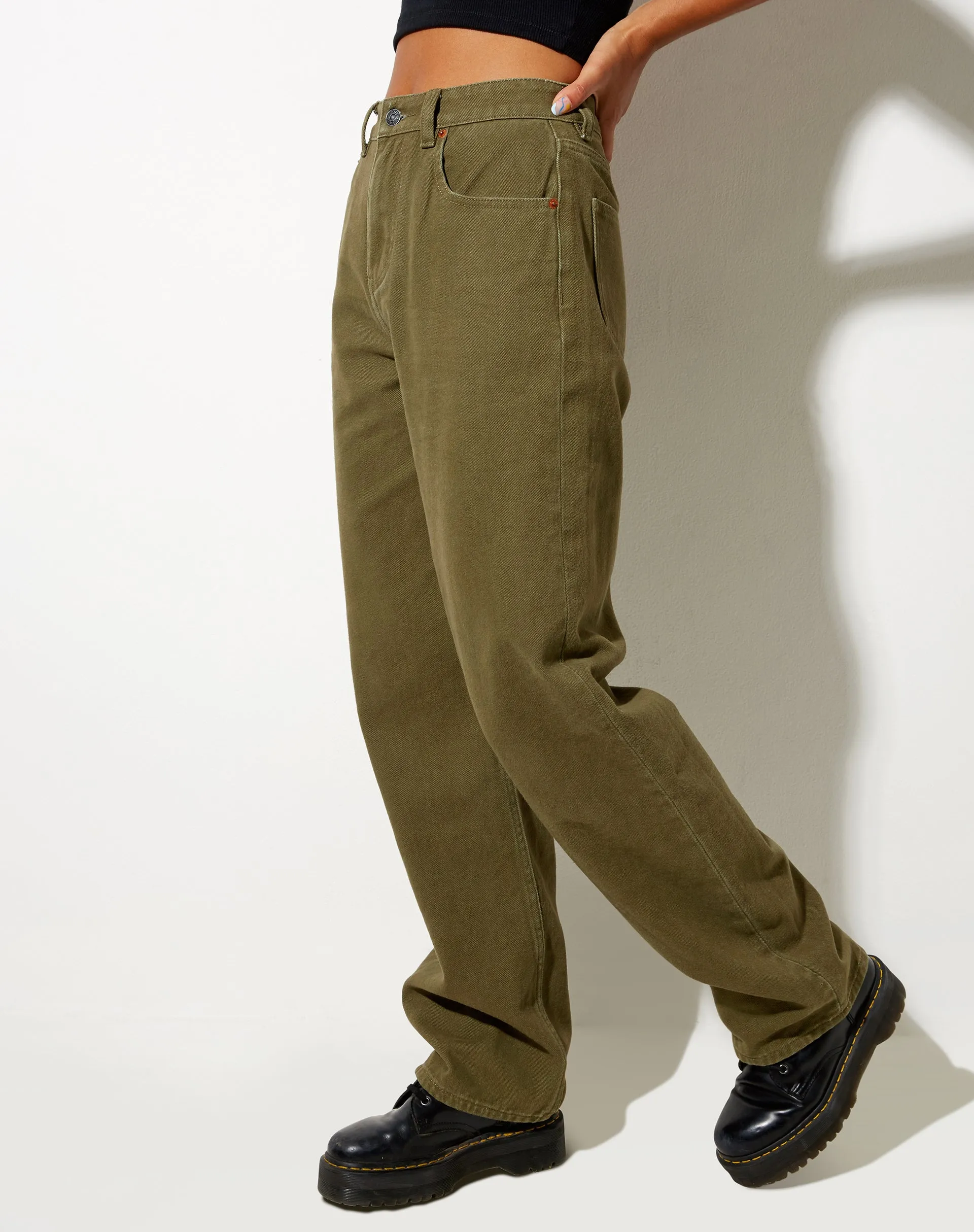 Parallel Jeans in Khaki Green