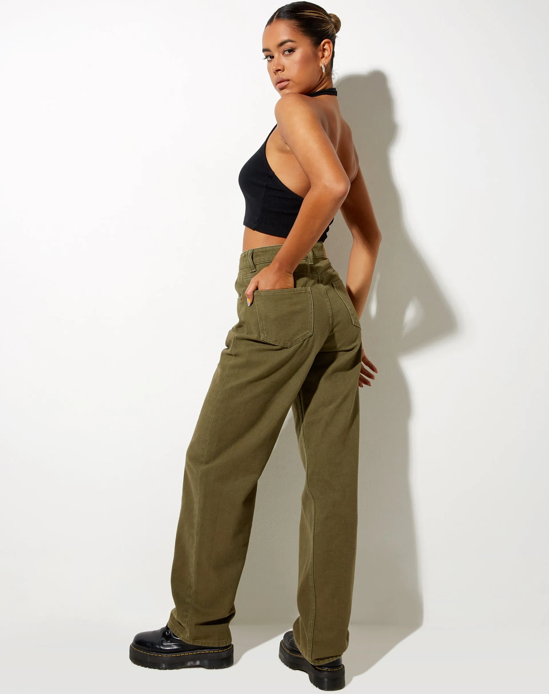 Parallel Jeans in Khaki Green