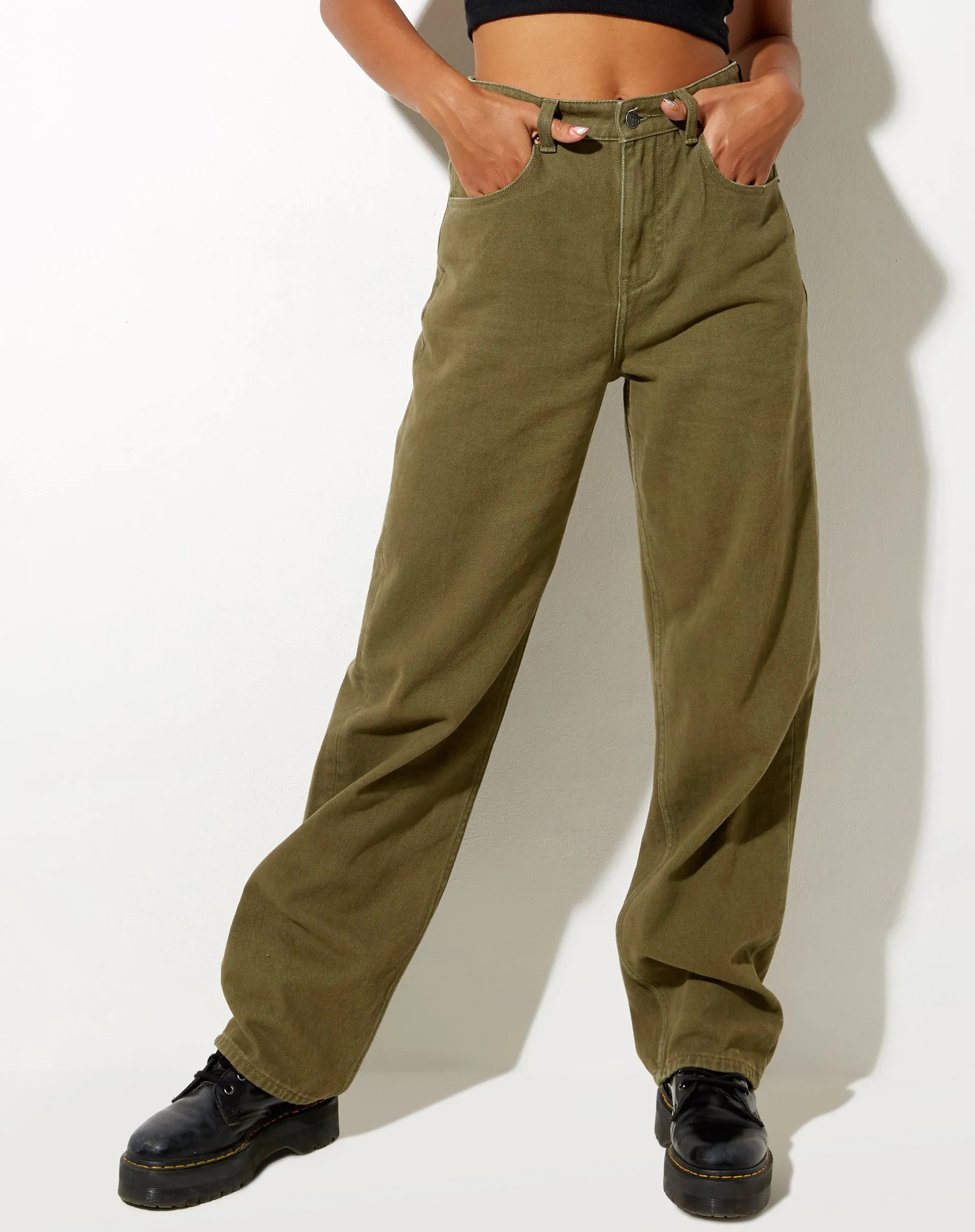 Parallel Jeans in Khaki Green