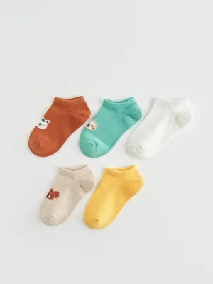 Patterned Baby Boy Booties Socks 5-Pack
