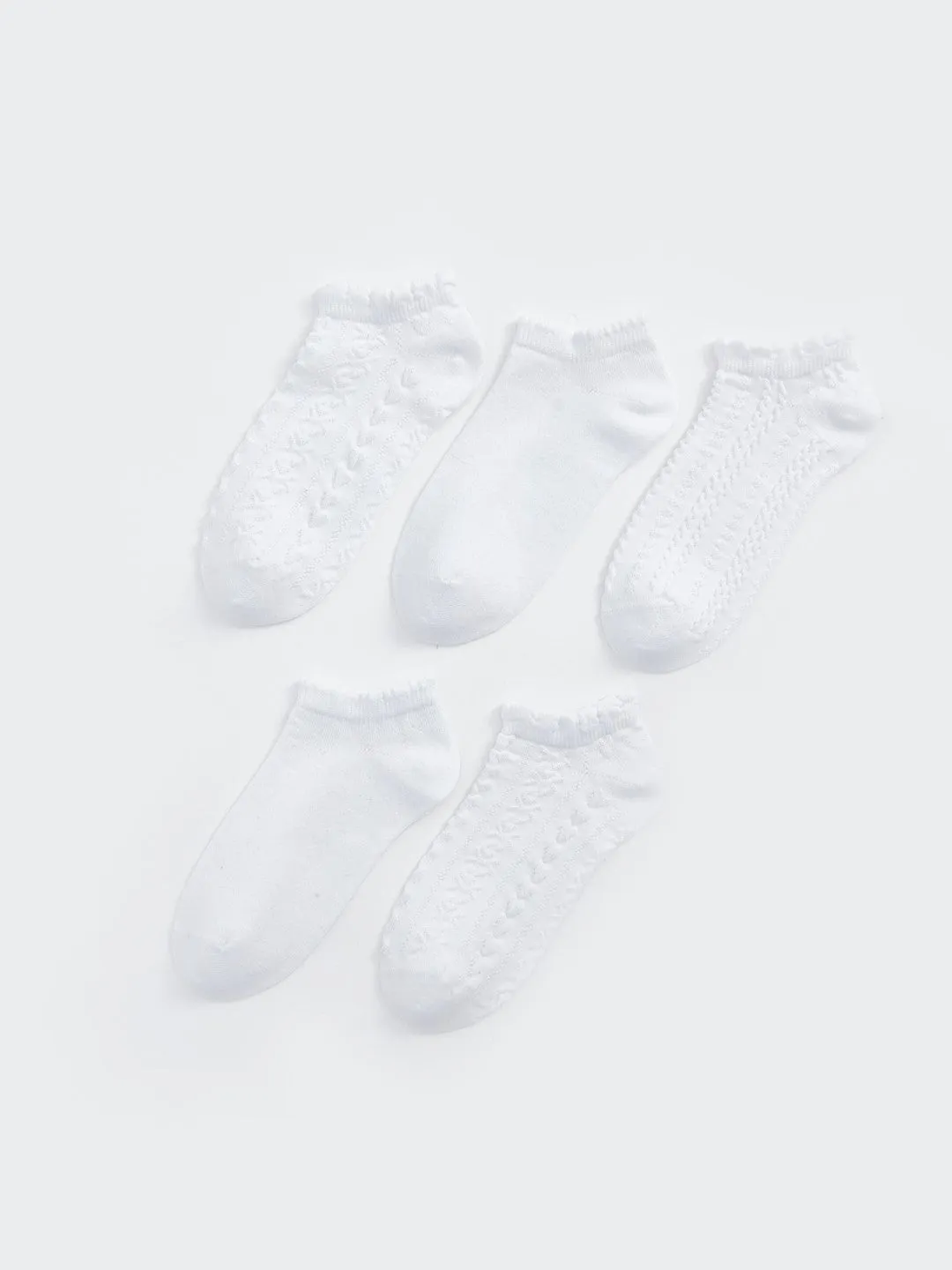 Patterned Girls Booties Socks 5-Pack
