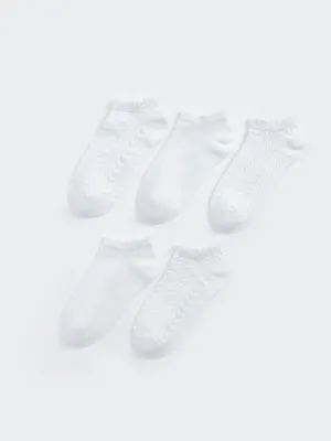 Patterned Girls Booties Socks 5-Pack