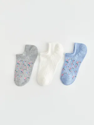 Patterned Women Booties Socks 3 Pack