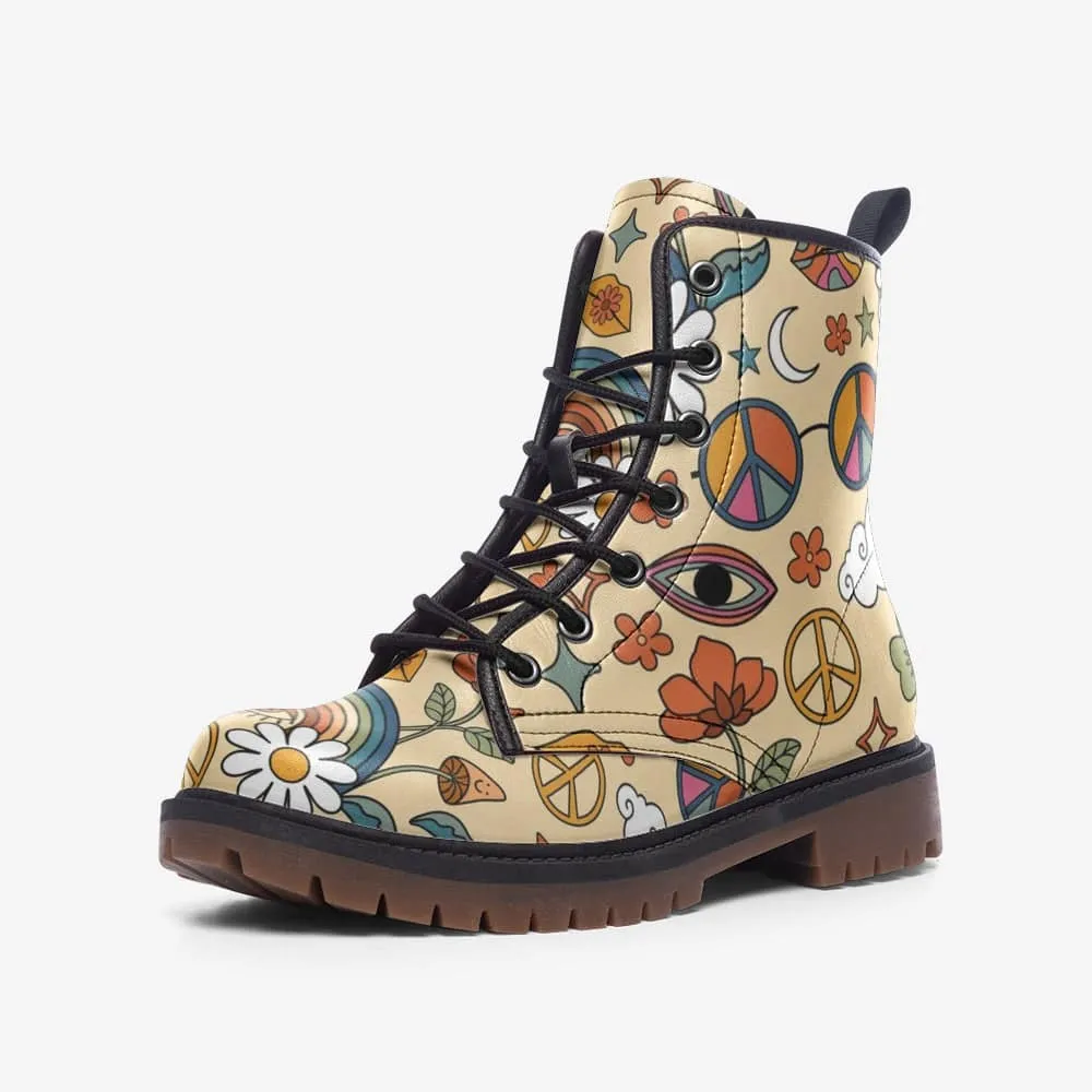 Peace And Love Combat Boots