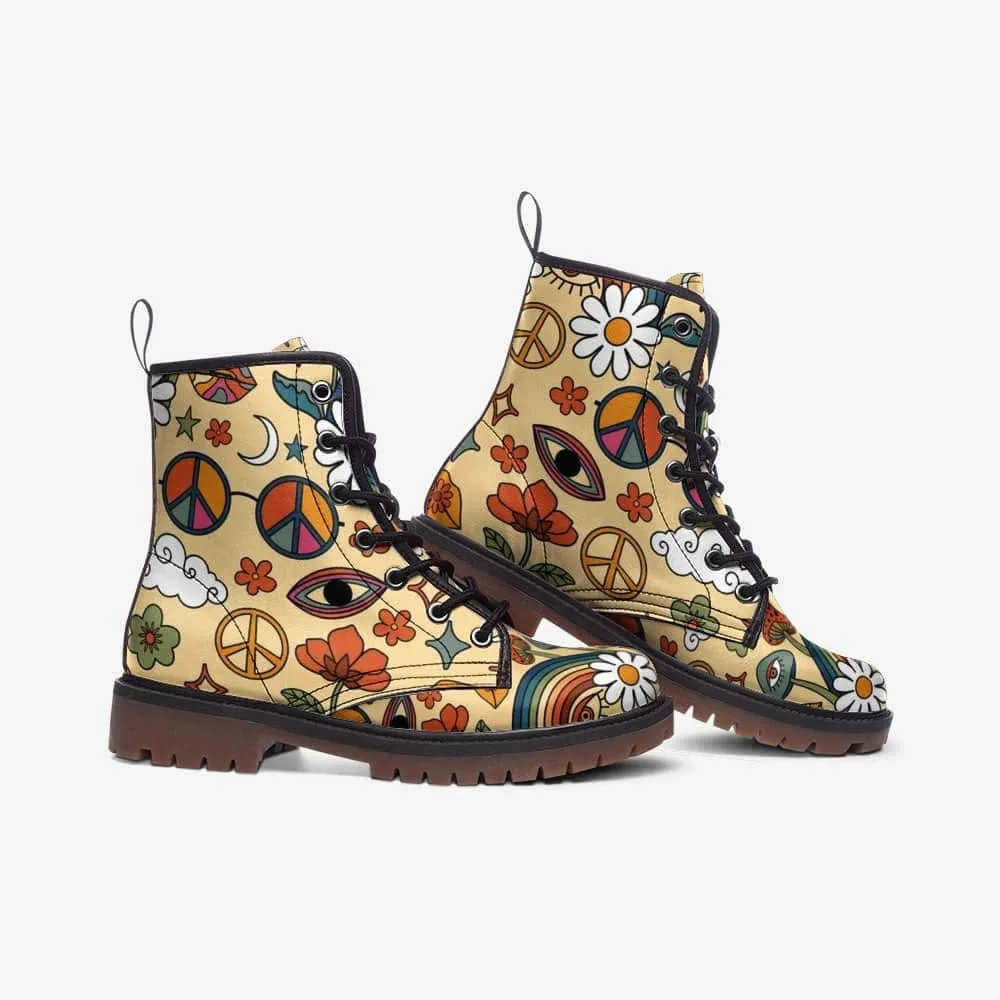 Peace And Love Combat Boots