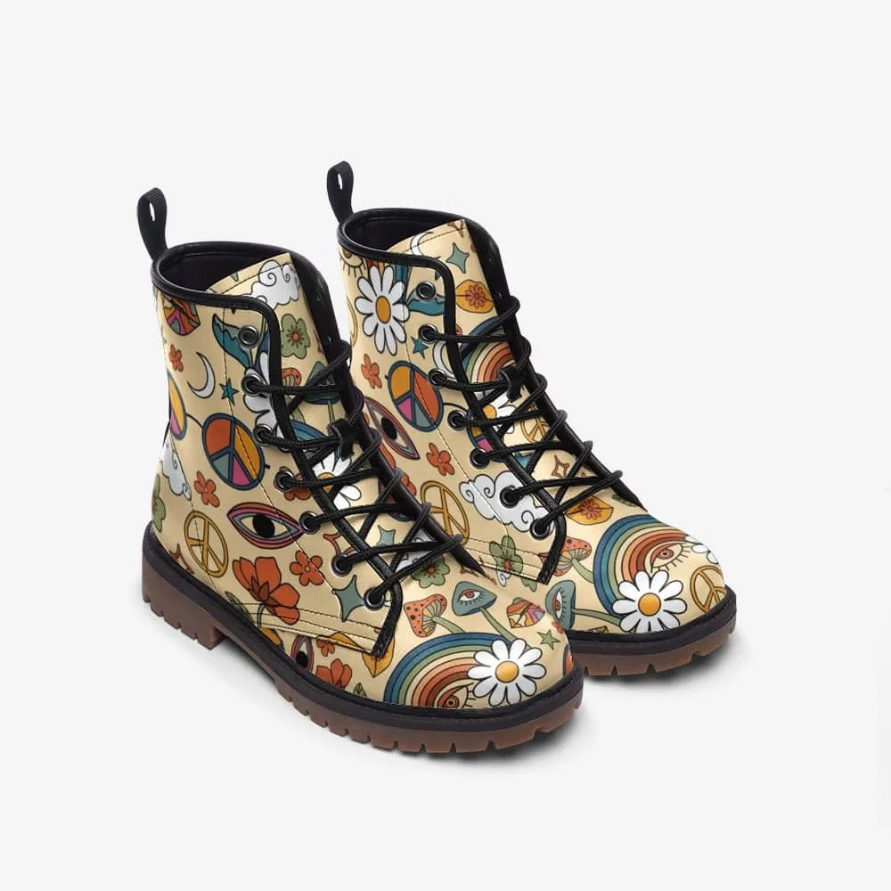 Peace And Love Combat Boots