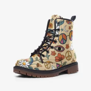 Peace And Love Combat Boots