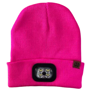 Peaks LED Lighted Beanie Hat Pink-DS