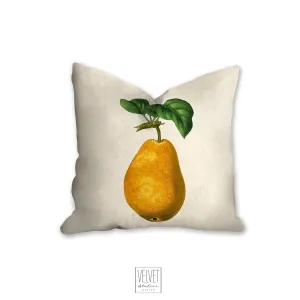 Pear pillow, vintage fruit accent, accent pillow, Interior decor, home decor, pillow cover and insert, farmhouse style, country French